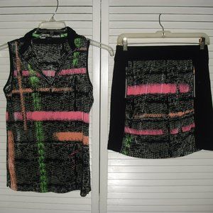 JAMIE SADOCK 2 PC SLEEVLESS TOP/SKORT 100% POLYESTER
